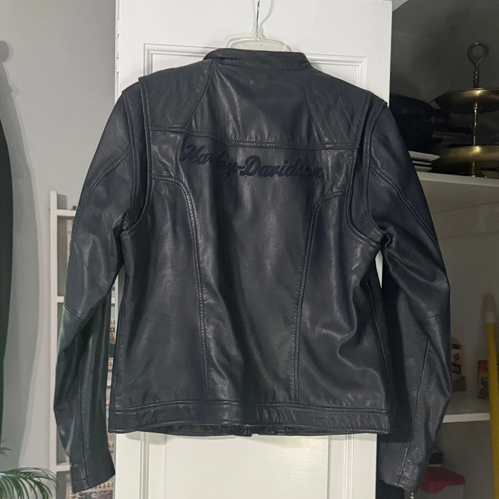 Harley-Davidson Midnight Black Leather Jacket - Picture 2 of 7